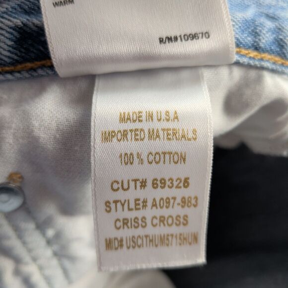 Agolde Criss Cross Jeans Womens 27 Blue Light Wash Denim Button Fly USA - Picture 7 of 15